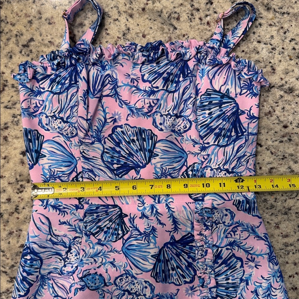 Lilly Pulitzer Zenon Ruffle Romper Magnolia Lilac Size 00 - Picture 11 of 12
